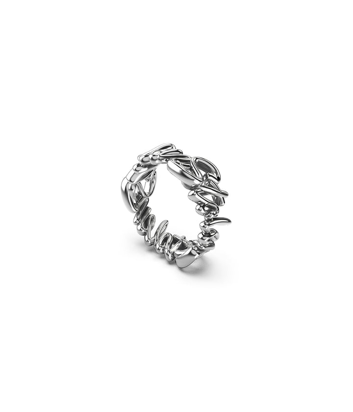 Stolen Silver Sentimental Script Ring