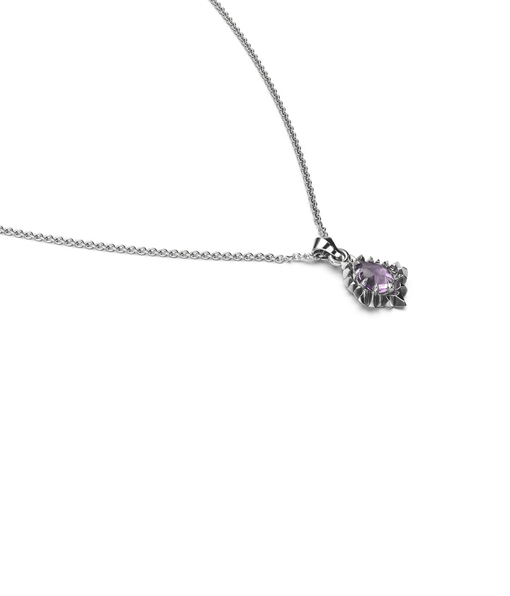 Stolen Silver Jagged Teardrop Necklace