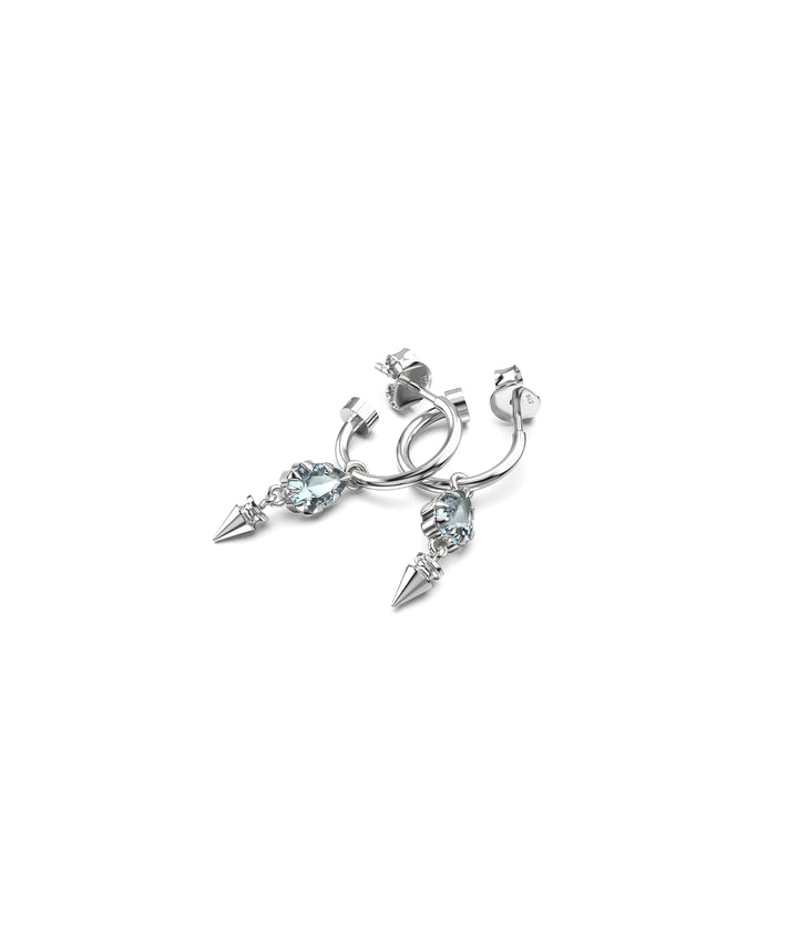 Stolen Silver Precious Punk Droplet Anchor Sleepers - Sky Topaz