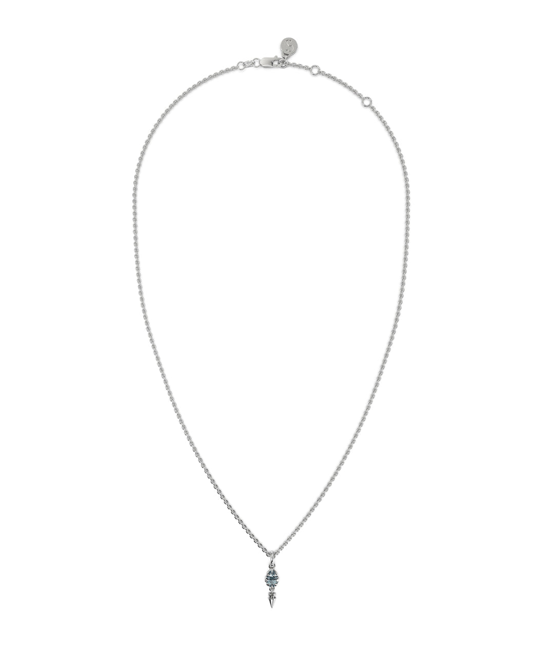 Stolen Silver Precious Punk Droplet Necklace - Sky Topaz