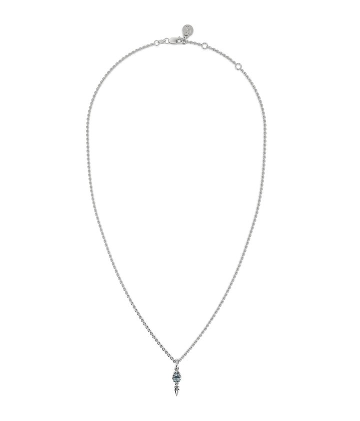 Stolen Silver Precious Punk Droplet Necklace - Sky Topaz