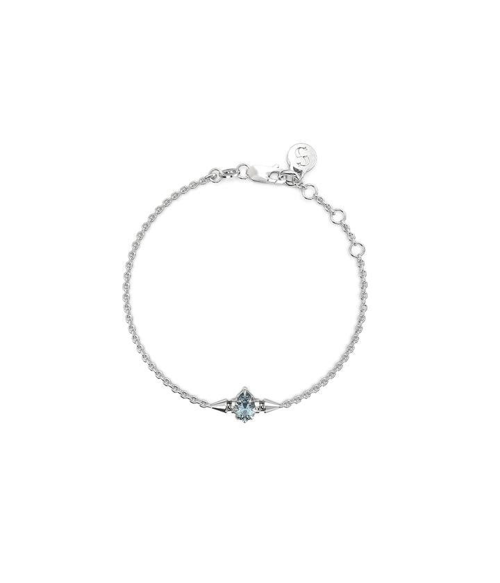 Stolen Silver Precious Punk Droplet Bracelet - Sky Topaz