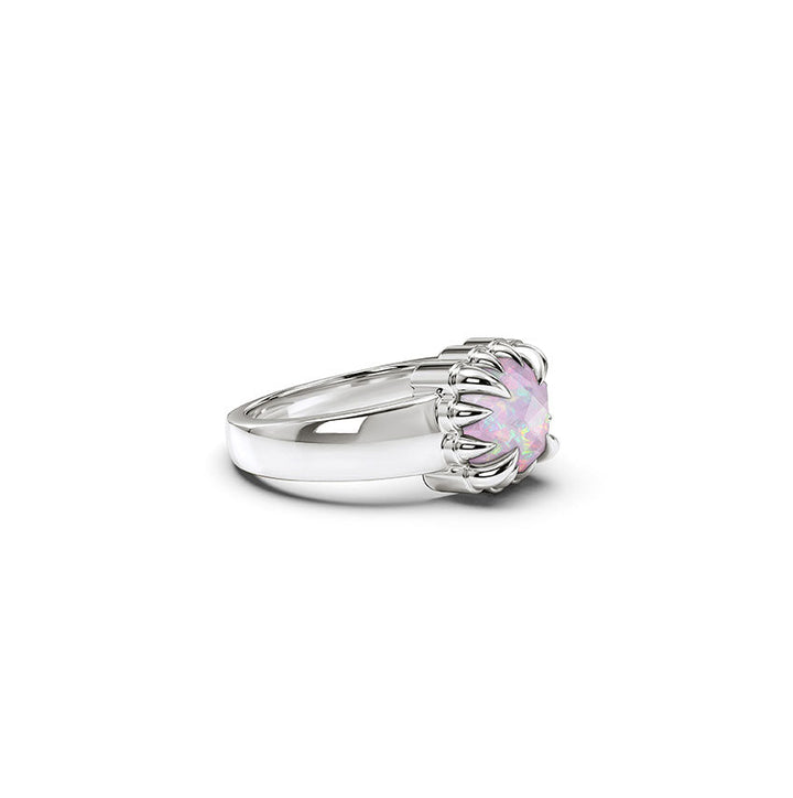 Stolen Silver Baby Claw Ring - Pink Bello Opal