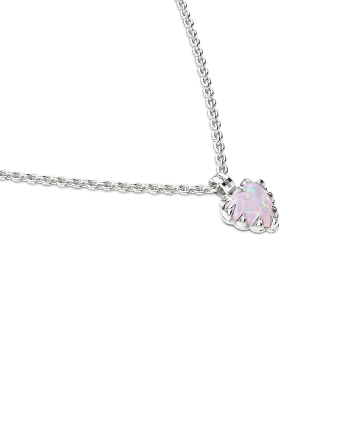 Stolen Silver Mini Love Claw Necklace - Pink Bello Opal