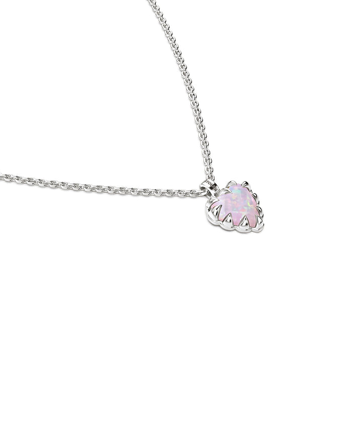 Stolen Silver Love Claw Necklace - Pink Bello Opal