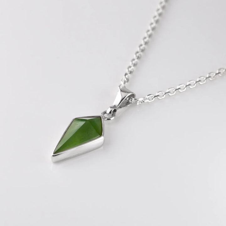 Nick Von K Sterling Silver and Pounamu Pinnacle Necklace