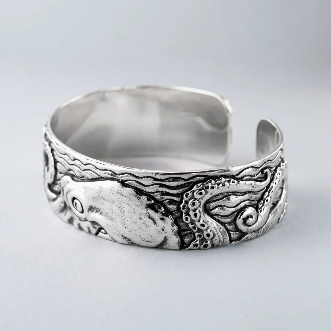 Nick Von K Stainless Steel Epic Kraken Cuff Bangle