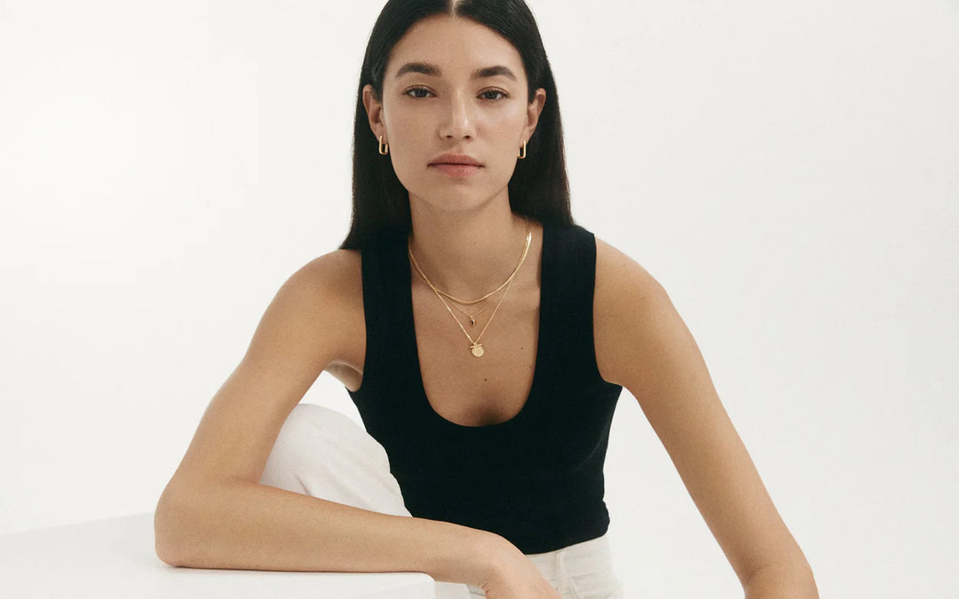 Kirstin Ash Elemental Herringbone Chain Gold Plated