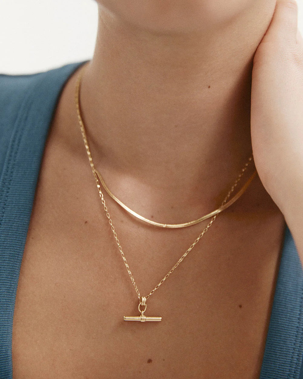 Kirstin Ash Elemental Herringbone Chain Gold Plated