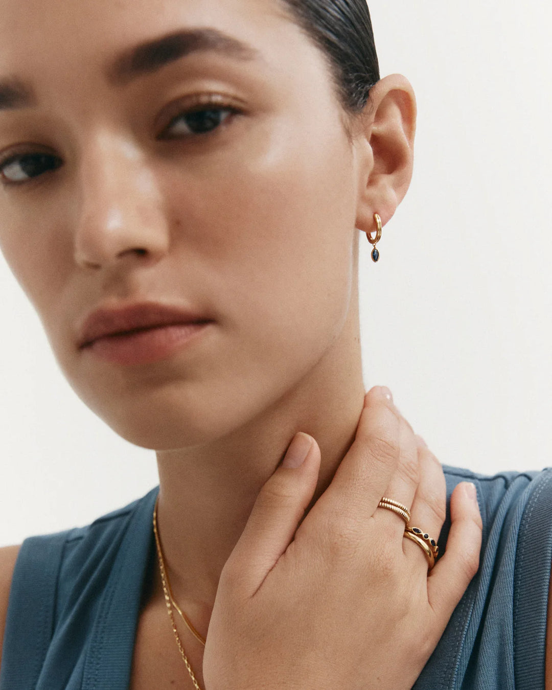 Kirstin Ash Ink Drop Hoops Gold Plated