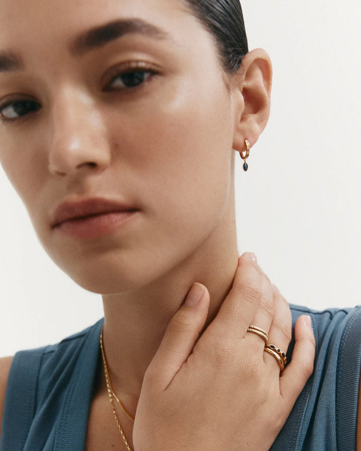 Kirstin Ash Ink Drop Hoops Gold Plated