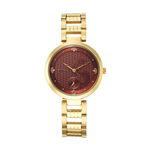 Titan Tet Red Dial Analogue Stainless steel Strap Watch for Men