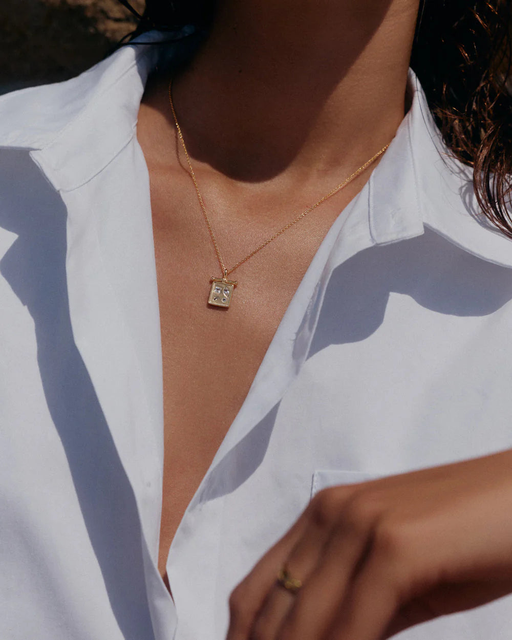 Kirstin Ash Place Pendant Necklace 18ct Gold Plated