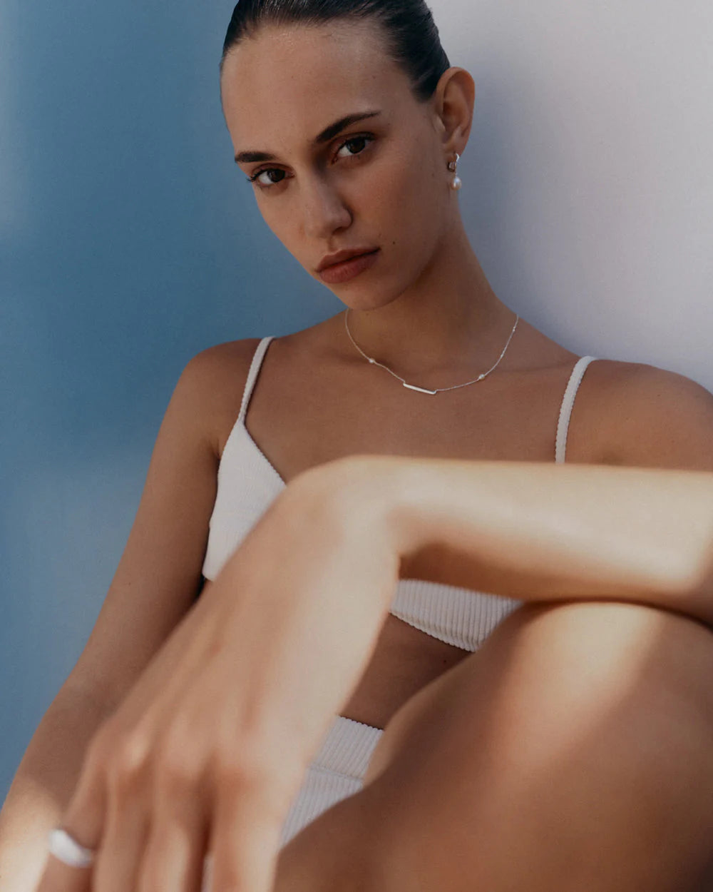 Kirstin Ash Maris Pearl Hoops Sterling Silver