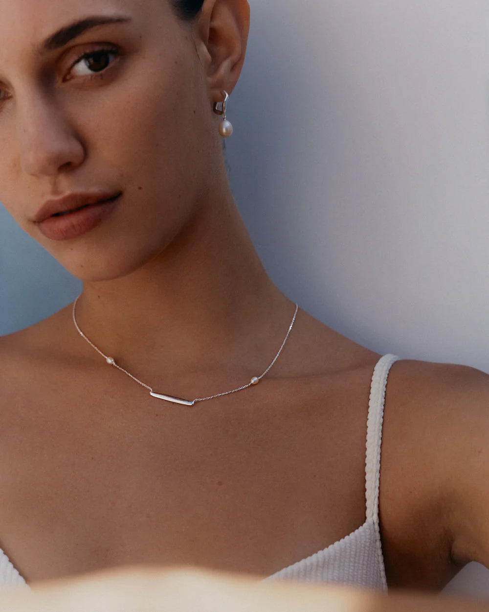 Kirstin Ash Maris Pearl Hoops Sterling Silver