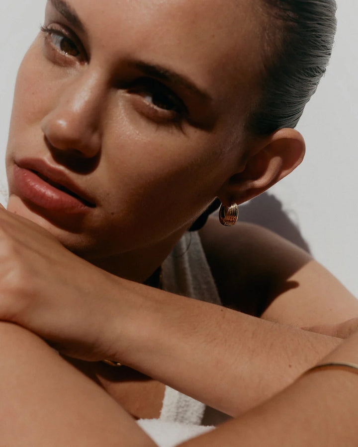 Kirstin Ash Mondo Hoops 18ct Gold Plated