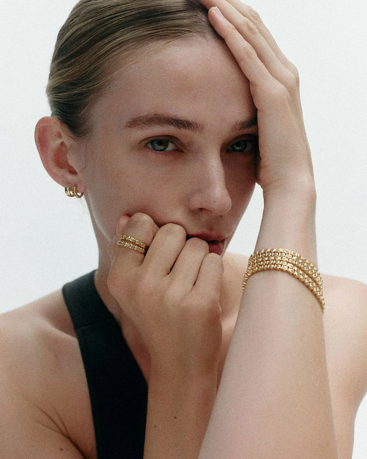 Kirstin Ash Vale Tennis Ring Gold Plated