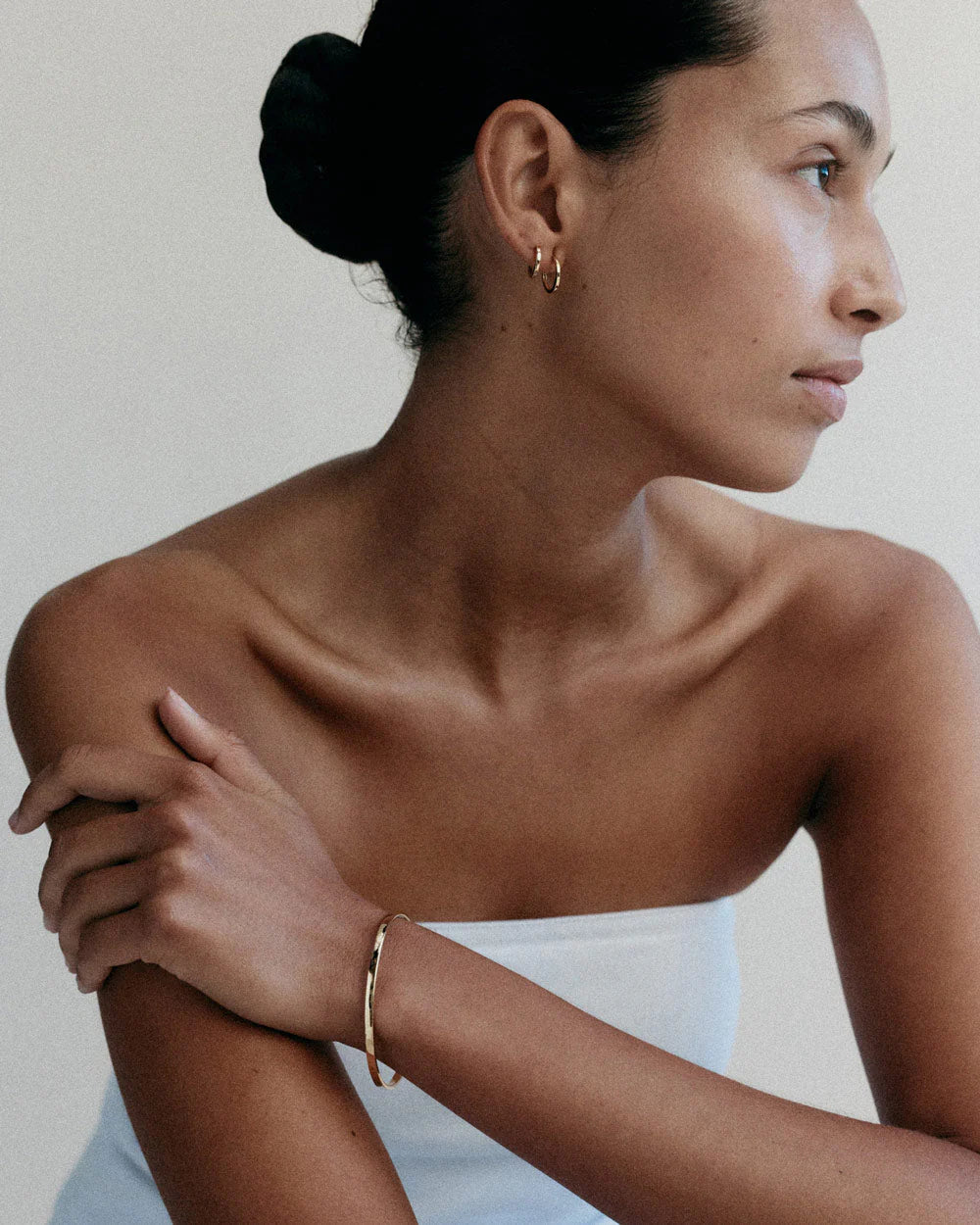 Kirstin Ash Contour Bangle Gold Plated