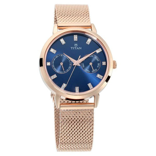 Titan Sparkle Blue Dial Analogue Multi Function Watch for Women