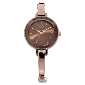 Titan Quartz Analogue Brown Dial Metal Strap Watch for Women