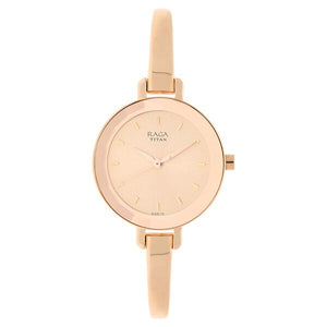 Titan Raga Viva Rose Gold Dial Women Watch With Metal Strap