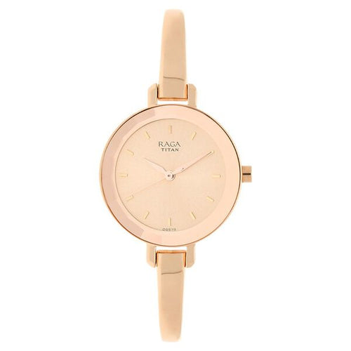 Titan Raga Viva Rose Gold Dial Women Watch With Metal Strap