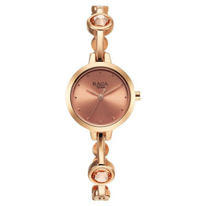 Titan Raga Viva Quartz Analogue Rose Gold Dial Metal Strap Watch for Women