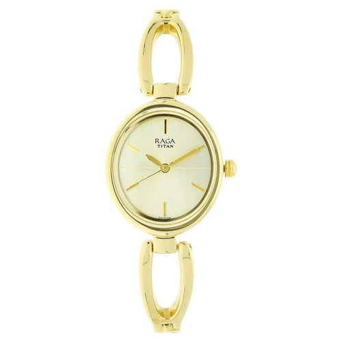 Titan Raga Viva Champagne Dial Women Watch With Metal Strap