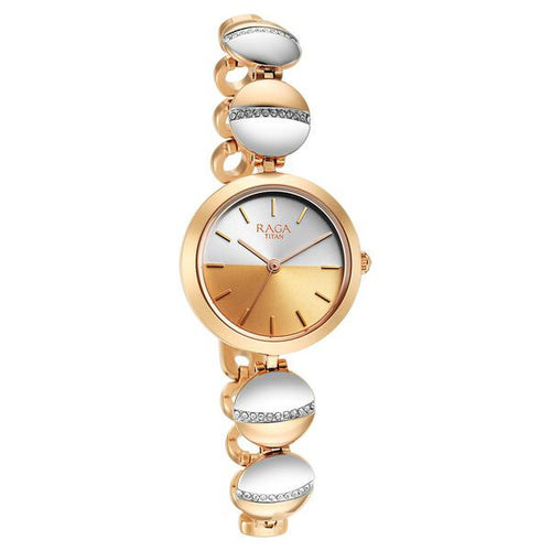 Titan Raga Delight Silver Dial Analogue Metal Strap Watch for Women