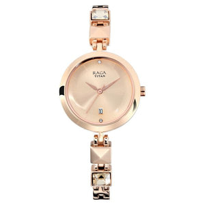 Titan Raga Viva Rose Gold Dial Analogue Metal Strap watch for Women