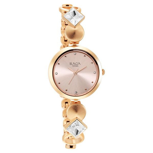 Titan Love All Pink Dial Analogue Metal Strap Watch for Women