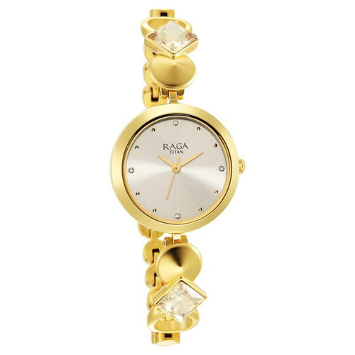 Titan Love All Champagne Dial Analogue Metal Strap Watch for Women