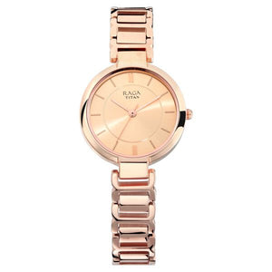 Titan Raga Viva Rose Gold Dial Women Watch With Metal Strap