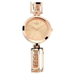 Titan Raga Viva Rose Gold Metal Analogue Strap Watch for Women