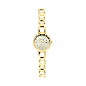 Titan Raga Viva Golden Dial Analogue with Date Metal Strap Watch for Women