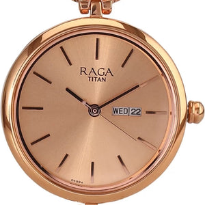 Titan Raga Viva Rose Gold Dial Women Watch With Metal Strap