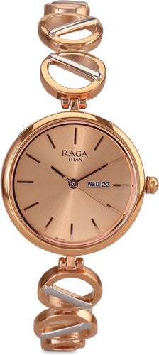 Titan Raga Viva Rose Gold Dial Women Watch With Metal Strap