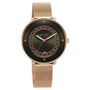 Titan Marhaba Green Dial Analogue Stainless Steel Strap watch for Women