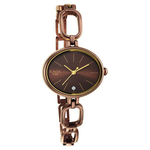 Titan Raga Viva Brown Dial Analogue Metal Strap Watch for Women