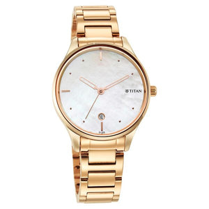 Titan Pastel Dreams White Mother Of Pearl Dial Analogue Metal Strap watch for Wo