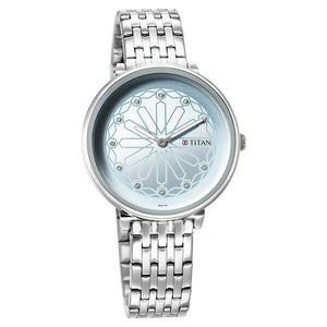 Titan Marhaba Sky Blue Dial Analogue Stainless Steel Strap watch for Women