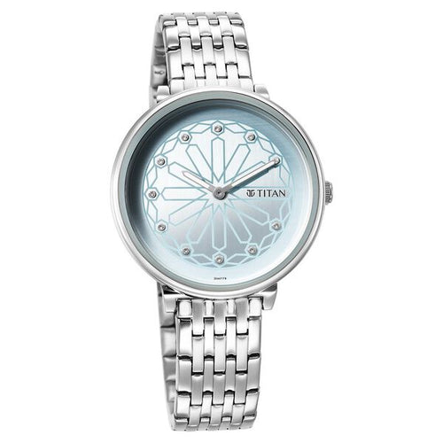 Titan Marhaba Sky Blue Dial Analogue Stainless Steel Strap watch for Women