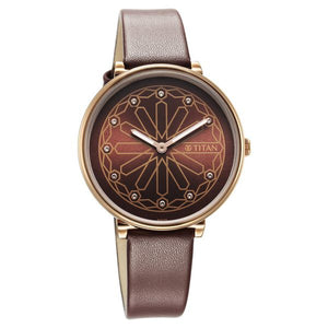 Titan Marhaba Brown Dial Analogue Leather Strap watch for Women