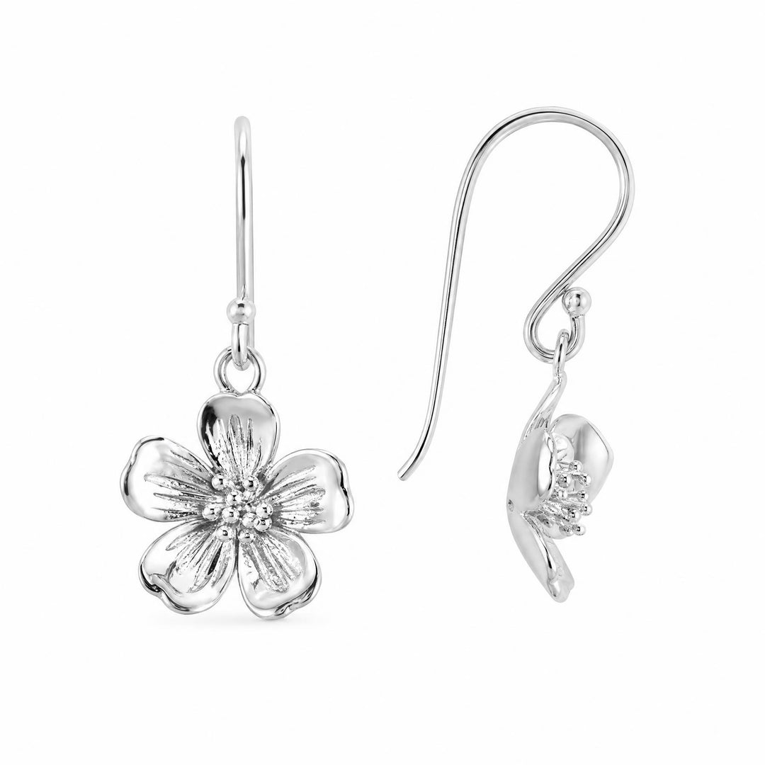 LT Sterling Silver Cherry Blossom Earrings
