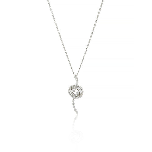 18ct White Gold Diamond Bubble Necklace | Tom French Jewellery In Ascot