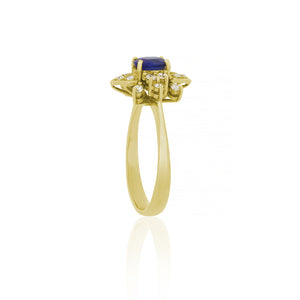 14ct Yellow Gold Sapphire Diamond Ring