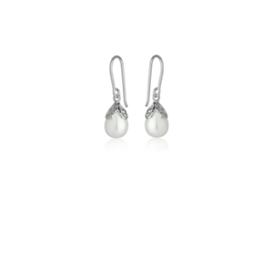 EVOLVE PEARL DEVOTION DROPS SILVER EARRINGS