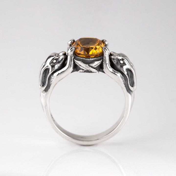 Nick Von K Sterling Silver with Citrine Lucky Bunny Ring
