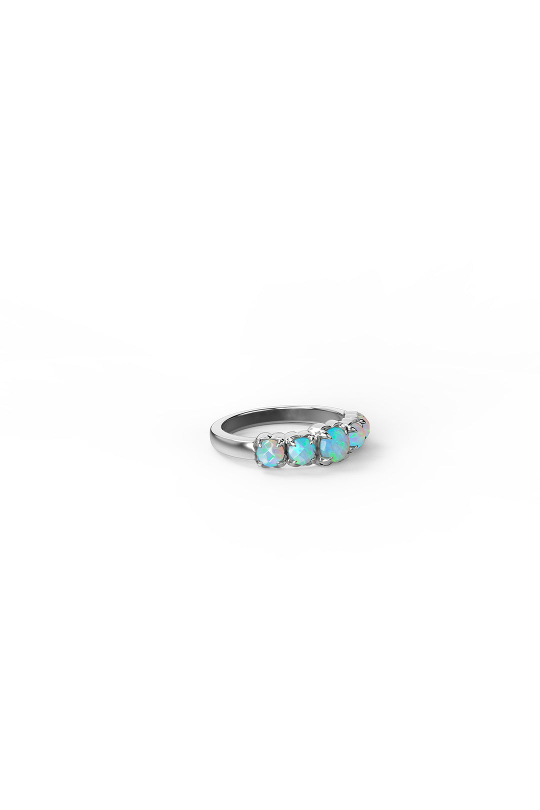Stolen Silver Halo Cluster Ring - Opal