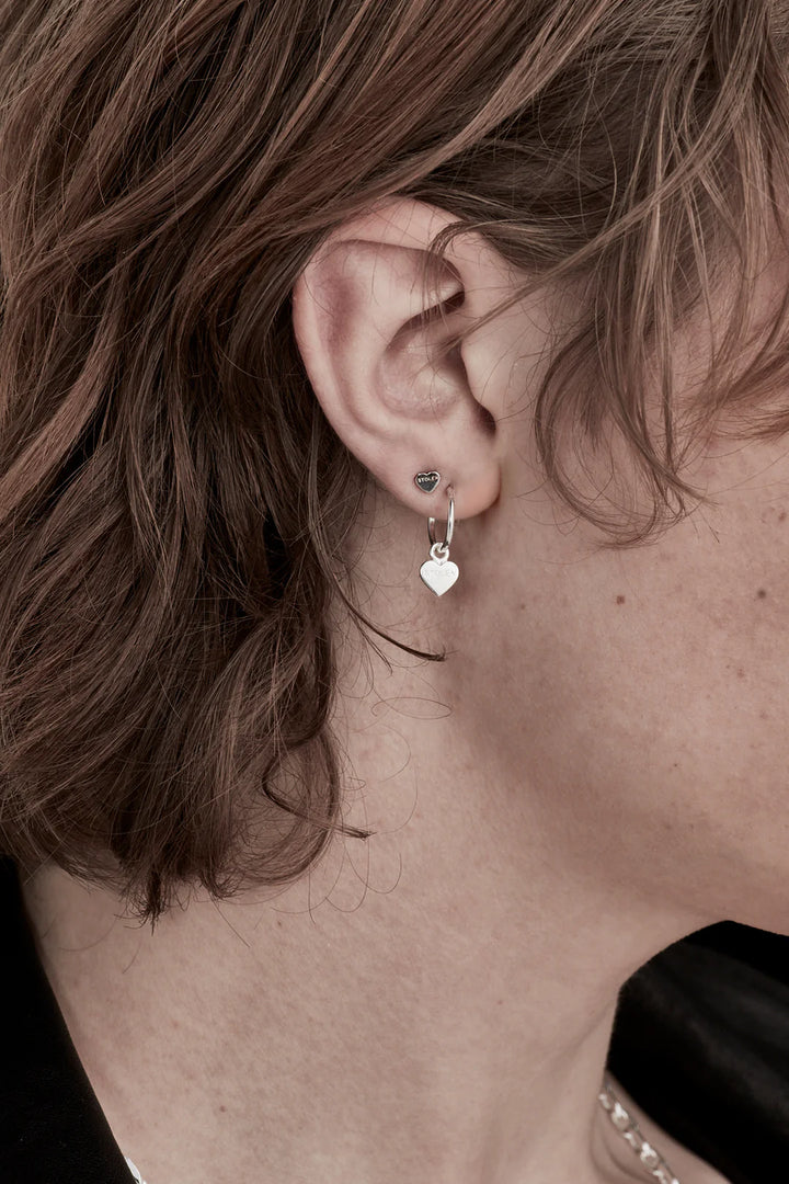 Stolen Tiny Heart Silver Studs